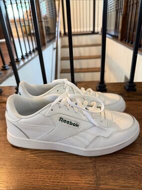 Men’s Reebok White Sneakers with Green Logo